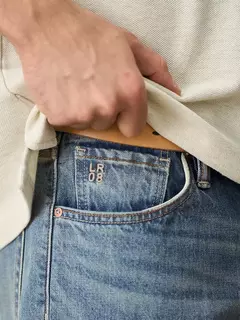 SIMWOOD 2025 primavera nuevo suelto Relax 13,5 oz 100% tela de algodón lavado Vintage Jeans hombres pantalones vaqueros de alta calidad - Eleganzie