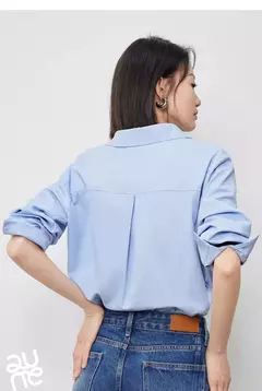 Imagen de TOYOUTH-Blusa para mujer, camisa de otoño 2024, nueva pintura al óleo multicolor, cuello vuelto, camisa bordada de manga larga, Tops blancos