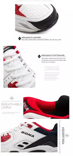 BONA, nuevo estilo Popular, zapatillas de tenis para hombre, zapatillas para correr al aire libre, zapatillas deportivas con cordones para hombre, cómodas, ligeras y suaves - Eleganzie