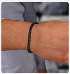 Vnox Punk hombres pulseras de cadena de eslabones de serpiente, pulsera de cadena brillante de acero inoxidable trenzado de Color negro plateado, joyería de uso cómodo - Eleganzie
