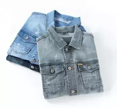 Nueva chaqueta vaquera de algodón informal para hombre de primavera, abrigo vaquero azul Retro lavado ajustado a la moda de estilo clásico, ropa de marca masculina - buy online