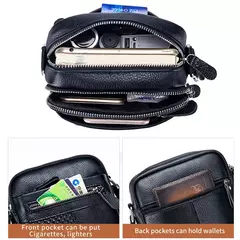 BULLCAPATIN Bolso de hombro de cuero genuino para hombre, maletín tipo mensajero, bolso cruzado, bolso de viaje - comprar en línea