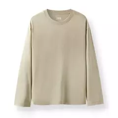 Semir-Camiseta de manga larga para hombre, capa interior de algodón puro, Top básico de primavera 2025, Color sólido, estilo básico versátil para pareja