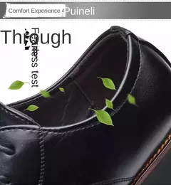 Zapatos de cuero transpirables para hombre, suela suave de cuero negro, zapatos informales formales de negocios para padrinos de boda, primavera y otoño - comprar en línea