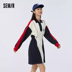 Semir-vestido holgado adelgazante para mujer, Polo a juego de colores, primavera 2023 en internet