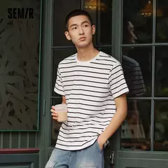 Semir-Camiseta de manga corta para hombre, Top clásico a rayas, camiseta ajustada, novedad de verano 2024