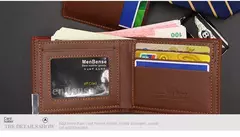 Moda masculina Cartera de cuero PU tarjetero corto monedero para hombres diseñador de lujo billetera masculina portátil pequeño tarjetero carteras - comprar en línea