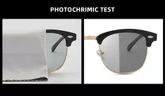 Gafas de sol fotocromáticas clásicas de medio marco para hombres y mujeres, gafas de sol camaleón con remaches Retro, gafas de sol para conducir que cambian de Color a la moda para hombre - Eleganzie