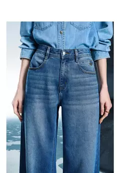 TOYOUTH, pantalones vaqueros de mezclilla para mujer, primavera 20220, nueva pierna ancha de acetato, cintura media baja, pantalones de pierna ancha rectos ajustados en internet