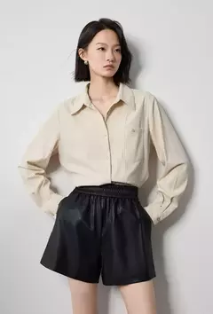 Imagen de TOYUTH-Blusa Vintage de pana para mujer, camisa de manga larga con cuello vuelto, ropa de trabajo, Tops, Otoño, 2024