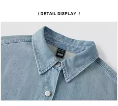 Imagen de Semir-Camisa vaquera para mujer, Top corto de manga larga, holgado, versátil, 2024