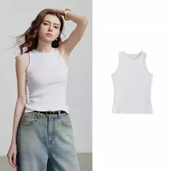 TOYOUTH mujeres camisetas sin mangas 2025 primavera nueva sin mangas Color sólido ropa interior deportiva chaleco Tops - buy online
