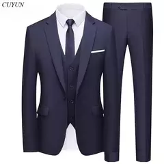 Traje para hombre elegante boda 3 piezas 2 conjuntos Blazers chaquetas completas chaleco pantalones moda Formal abrigos de lujo 2025 traje clásico