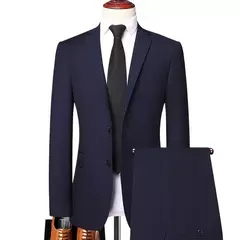 S-8XL (Blazer + Pantalones) Traje de estilo británico ajustado para boda, informal, de negocios, para exteriores, tendencia de caballero, de un solo pecho