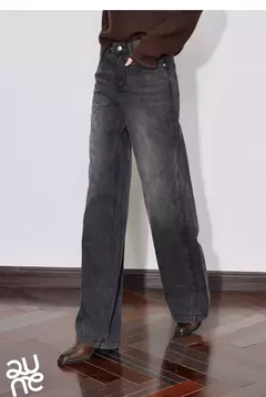 Imagen de TOYOUTH mujeres Denim Jeans 2024 Otoño Invierno nueva cintura media recta pierna ancha pantalones largos