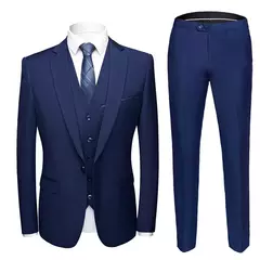 Traje elegante para hombre para boda, 3 piezas, 2 conjuntos, chaquetas, chaleco, pantalones, Blazers, abrigos formales de negocios para novio, disfraz 2025