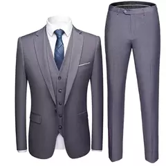 Traje para hombre, boda, elegante, 3 piezas, 2 conjuntos, chaquetas, chaleco, pantalones, Blazers, abrigos formales de negocios para novio, disfraz 2025
