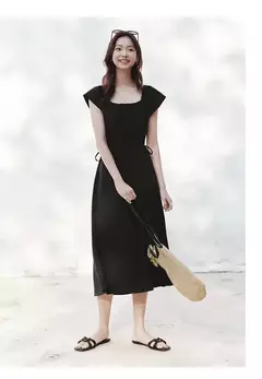 Vestido Semir para mujer, vestido de longitud media con hombros descubiertos y manga aleteada, ajustado a la cintura, novedad de verano de 2025 - Eleganzie