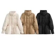 AMII-abrigo acolchado minimalista de plumón de pato para mujer, ropa de abrigo cálida con solapa y cuello levantado ligero, chaquetas nuevas de invierno 2025 12344052 - Eleganzie