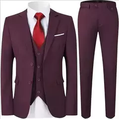 Traje elegante para hombre, boda, 3 piezas, 2 conjuntos, Blazers, chaquetas completas, chaleco, pantalones, moda Formal, abrigos de lujo, traje clásico 2025 - online store