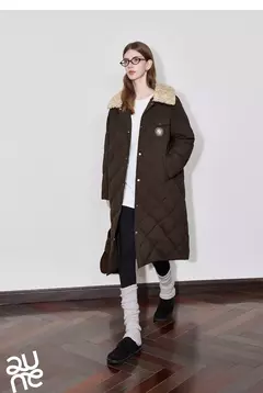 TOYOUTH-abrigo de plumas para mujer, abrigo largo medio grueso con cuello de piel nueva y botones de un solo pecho, invierno 2024 - comprar en línea