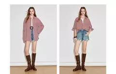 Imagen de TOYOUTH, blusa de manga larga para mujer, camisa informal con cuello vuelto Retro a cuadros de algodón, primavera 2025, Tops