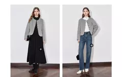 Imagen de TOYOUTH-abrigo de lana para mujer, chaqueta de lana con botones y un solo pecho, manga larga, oveja, cuello redondo, color gris, otoño e invierno, 2024
