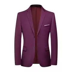 Image of Blazer de moda para hombre, traje Formal profesional ajustado de Caballero de boda, informal de negocios, Color sólido, estilo británico