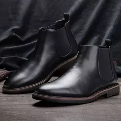 40 ~ 46 Botas Chelsea para hombre 2024 Botas cómodas de cuero de moda para hombre - tienda en línea