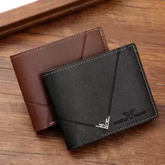 Cartera delgada con Clip para dinero para hombre, tarjetero para tarjetas de crédito, tarjetero informal de cuero para hombre, monederos cortos con múltiples tarjeteros, billetera plegable para hombre de negocios - tienda en línea