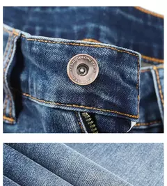 Pantalones vaqueros informales elásticos de algodón puro para hombre, pantalones de pierna ancha rectos holgados clásicos, pantalones vaqueros lavados de marca de alta calidad on internet