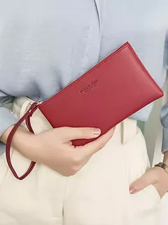 Nueva cartera minimalista con cremallera para monedas, bolsa de almacenamiento para tarjetas de crédito de cuero PU de alta calidad, cartera larga ultrafina para mujer en internet
