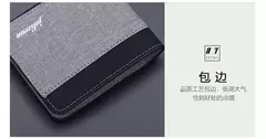 Cartera de lona a la moda para hombre, monedero corto, funda para tarjetas de crédito, tarjetero negro/azul/gris, monedero para hombre, soporte para banco 2023 - comprar en línea