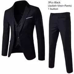 Imagen de Trajes para hombres elegantes, Blazers de 3 piezas, 2 conjuntos, chaquetas de boda, chaleco, pantalones, moda de lujo, traje completo clásico, traje Formal 2025