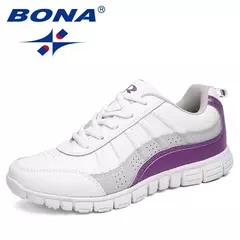 BONA, nuevo estilo novedoso, zapatos para correr para mujer, zapatos atléticos con cordones, zapatos para caminar al aire libre, zapatos para correr, zapatillas cómodas - Eleganzie