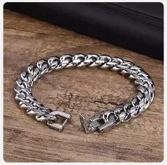 Imagen de Vnox-pulsera de cadena cubana para hombre y mujer, brazalete de eslabones Curb de acero inoxidable sólido, joyería de 6/8/10/12mm