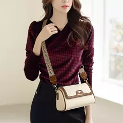 Bolso de hombro de cuero Pu de piedra para mujer, bolso para mamá, bolso cruzado a la moda para madre, bolso para axila, bolso cuadrado pequeño - tienda en línea