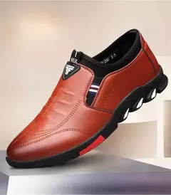 Zapatos de cuero para hombre 2024, zapatos de plataforma cómodos a la moda para hombre, zapatos ligeros sin cordones para exteriores, zapatos de cuero informales para hombre en internet