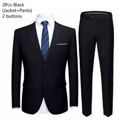 Imagen de Traje elegante para hombre para boda, 3 piezas, 2 conjuntos, chaquetas, chaleco, pantalones, Blazers, abrigos formales de negocios para novio, disfraz 2025
