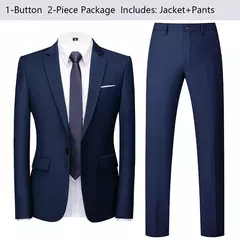 Image of Trajes de hombre para boda, 2 piezas, 3 conjuntos, chaquetas, chaleco, pantalones, Blazers, abrigos formales elegantes, traje clásico completo 2024 de alta calidad