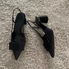 Sandalias de tacón con diseño de nudo de mariposa para mujer, zapatos de vestir elegantes a la moda, zapatos de tacón con punta estrecha para mujer, tacones altos con talón descubierto 2025 on internet