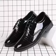 Zapatos de cuero para hombre, calzado Formal de negocios, a la moda, estilo coreano, informal, juvenil, versátil - Eleganzie