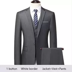 Image of Trajes para hombre, boda, elegante, 3 piezas, 2 conjuntos, chaquetas completas para novio de alta calidad, chaleco, pantalones, Blazers de lujo, ropa Formal 2024