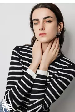 TOYOUTH-suéter de punto de lana para mujer, Jersey falso de dos piezas de Color contrastante, ajustado, otoño e invierno, 2024