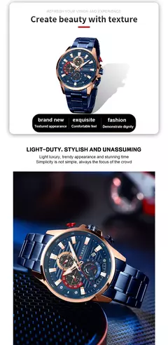 Relojes de pulsera CURREN deportivos informales de cuarzo con cronógrafo, reloj de acero inoxidable a la moda para hombre, reloj con fecha automática para hombre en internet