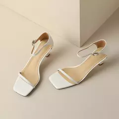 FEDONAS-Sandalias de piel auténtica con correa fina para mujer, zapatos de tacón alto con correa en el tobillo, para verano, boda, fiesta, graduación, 2025 - Eleganzie
