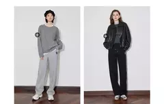 Imagen de TOYOUTH-pantalones de chándal para mujer, pantalón vaquero con flores, cintura elástica, rectos, deportivos, informales, con plátano, otoño e invierno, 2024