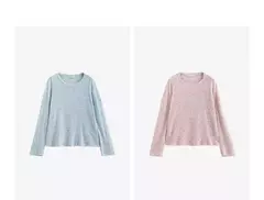 TOYOUTH-Camiseta de manga larga para mujer, Tops de punto con cuello redondo y manga larga romántica transparente, primavera 2025, 2025
