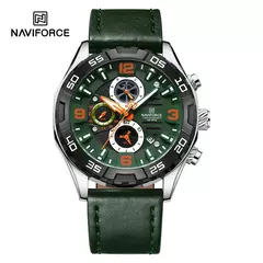 NAVIFORCE 2025 nuevos relojes originales para hombres marca de lujo reloj cronógrafo deportivo reloj de pulsera de cuarzo resistente al agua de Cuero militar