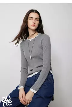 TOYOUTH-suéter de punto de lana para mujer, Jersey falso de dos piezas de Color contrastante, ajustado, otoño e invierno, 2024 en internet